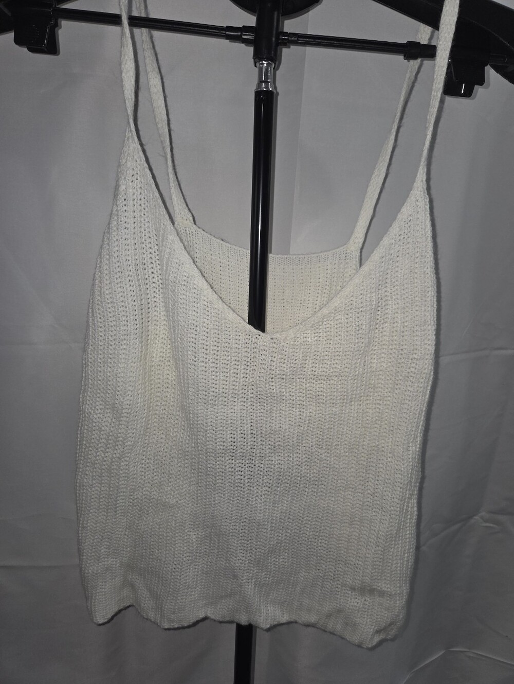 Women's Shein Curve Plus Size White Knit Tank Top 1XL Sleeveless Scoop Neck